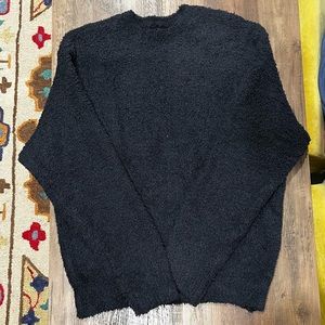SKIMS Black Plush Fuzzy Sweater